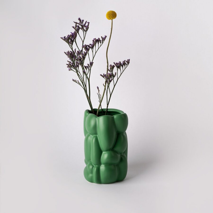 Sloe Green Pebble Relief Accent Vase