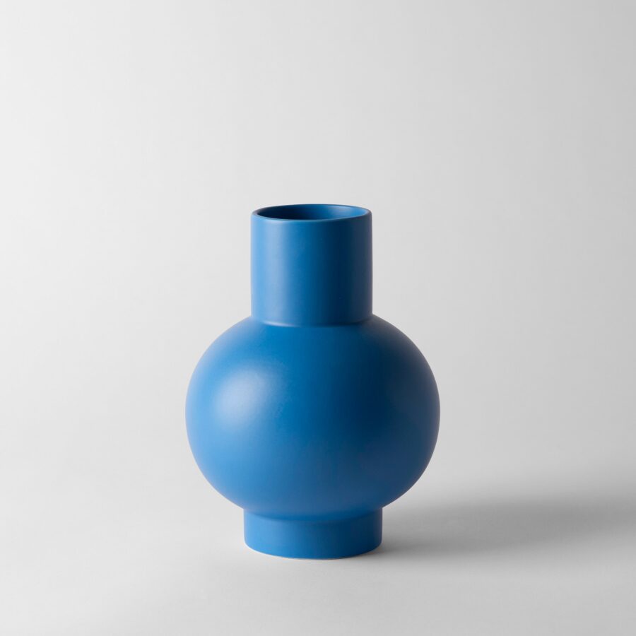 Large Electric Blue Globe Bottle Vase