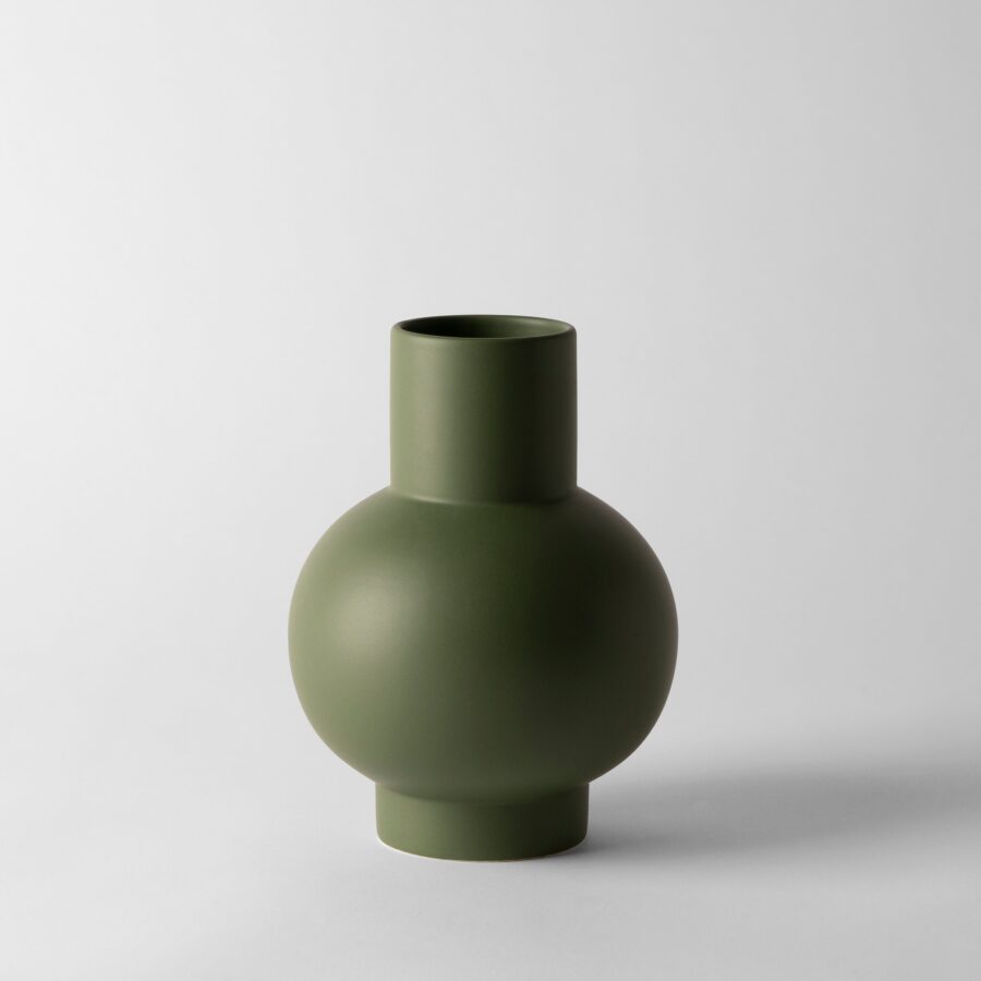 Large Deep Green Globe Bottle Vase