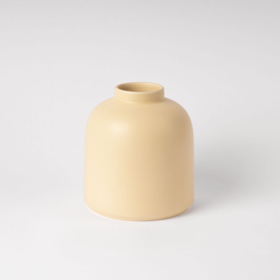 Soft Yellow Rounded Dome Vase